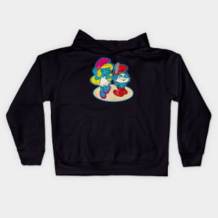 papa smurf and smurfette - vintage Kids Hoodie